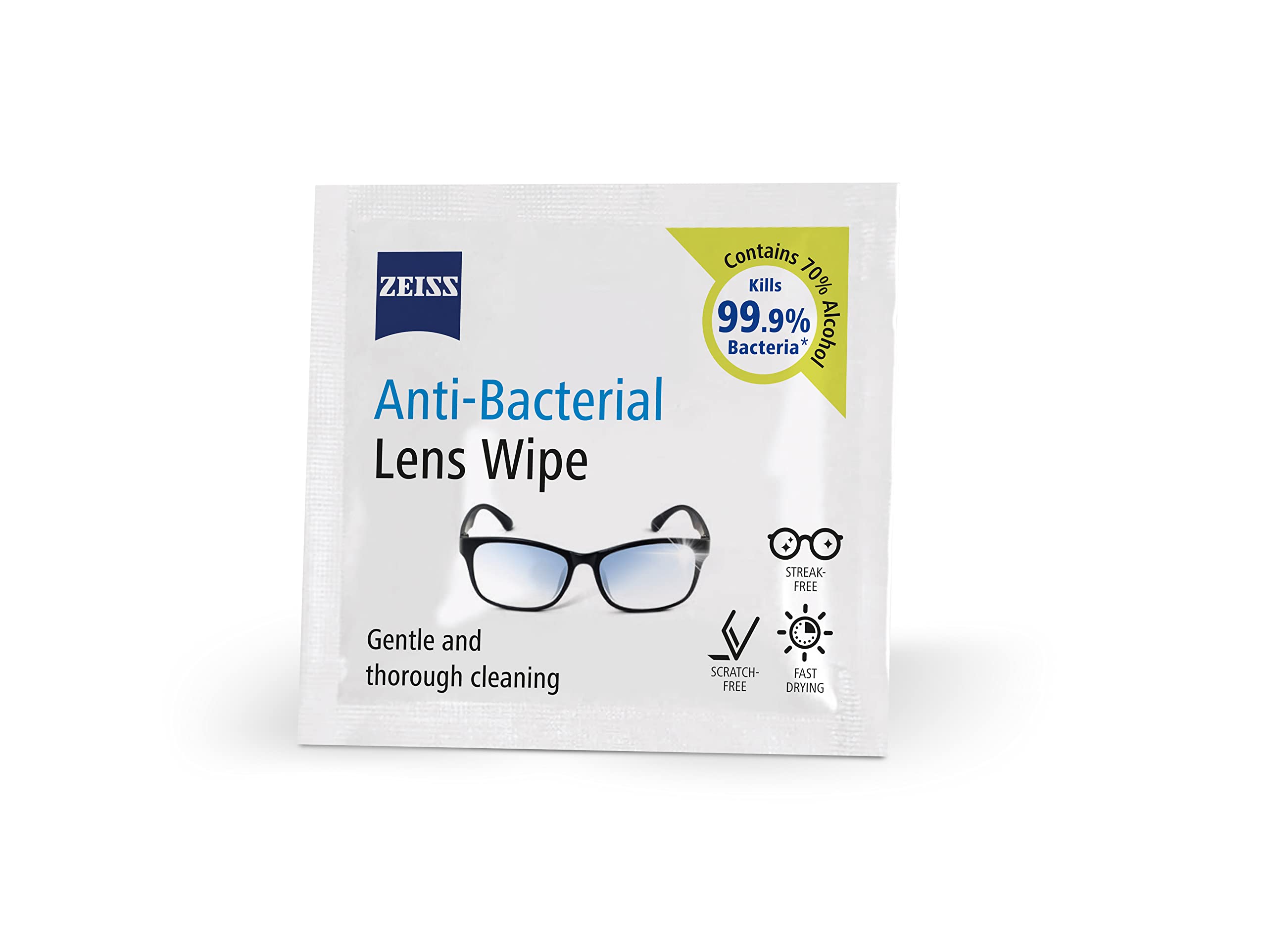 ZEISS Lens Wipes – 200 Ct, Individually Packed for Glasses & Cameras