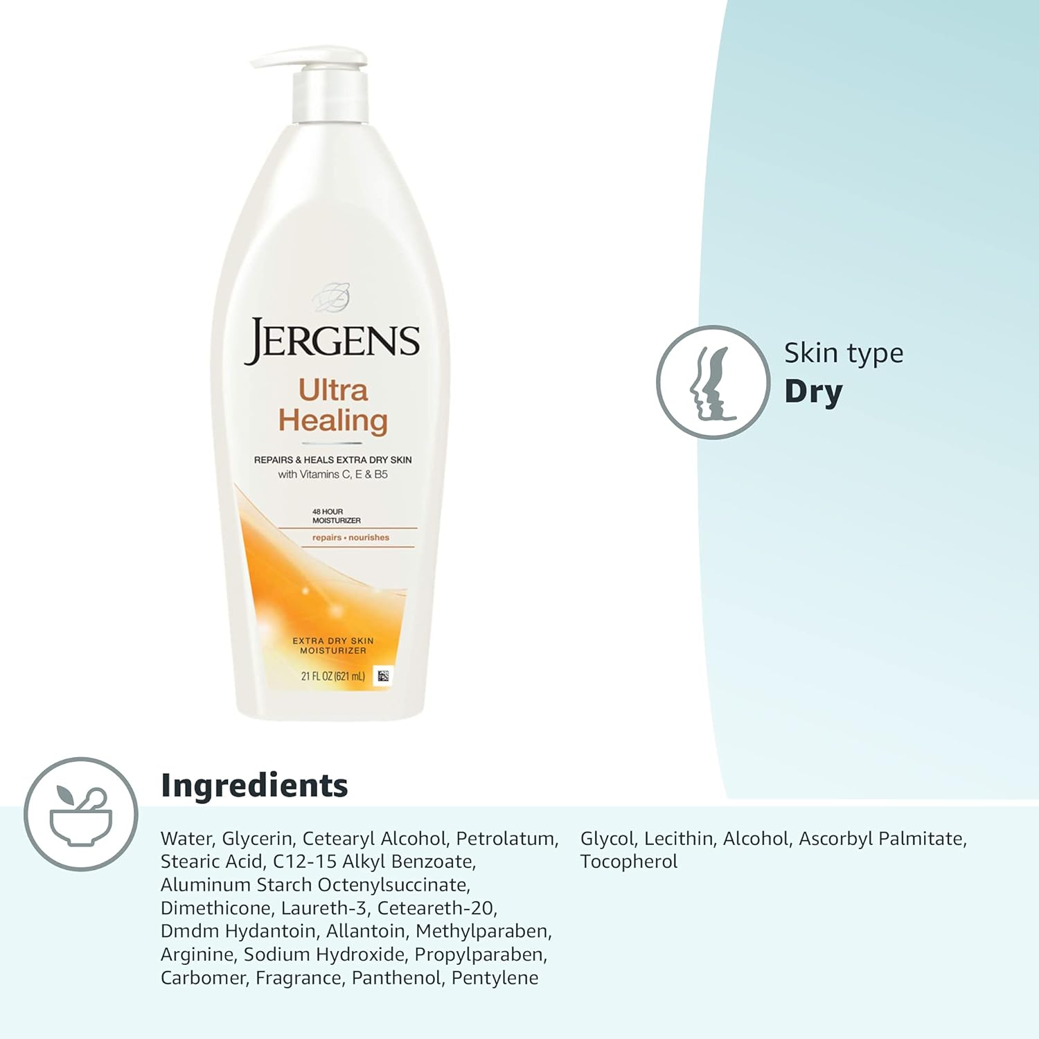 JERGENS Ultra Healing Extra Dry Skin Moisturizer, 21 oz