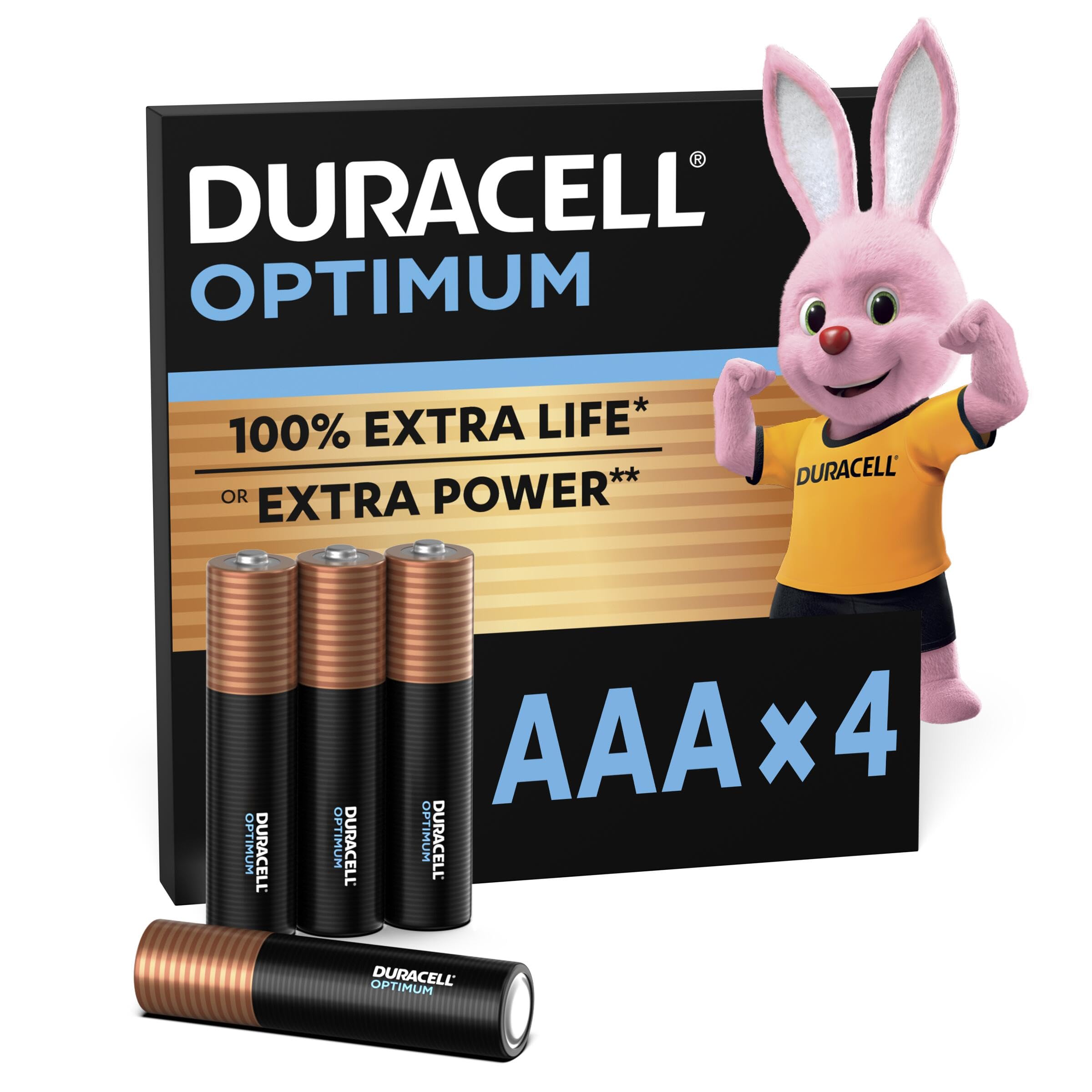 Duracell Optimum AA Batteries (12 Pack) - Alkaline Batteries 1.5V - Up To 200% Extra Life or Extra Power - Meets Demands Of Modern Devices - 100% Recyclable, 0% Plastic Packaging - LR6 MX1500