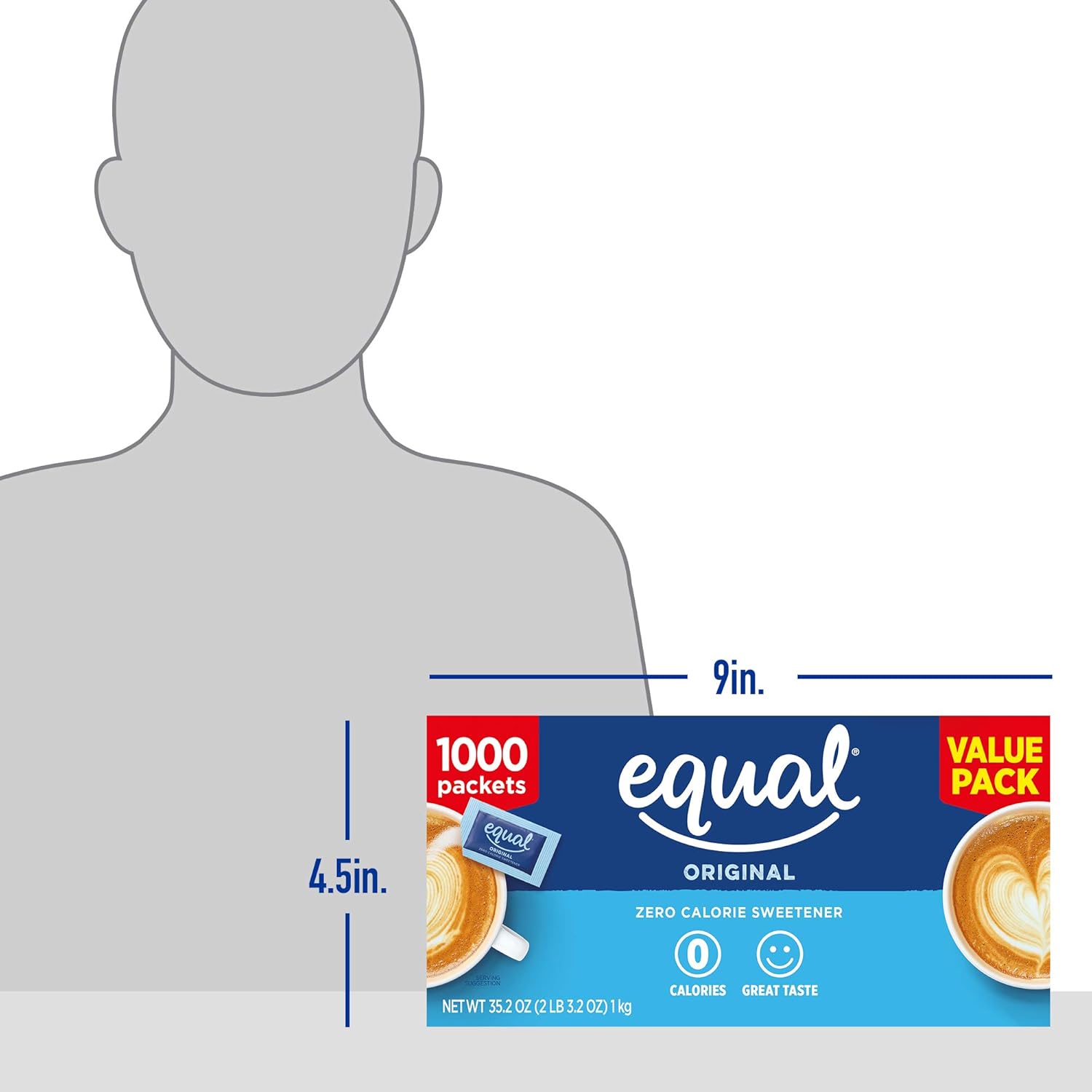 Equal Original Zero Calorie Sweetener 1000 Packets, 35 oz