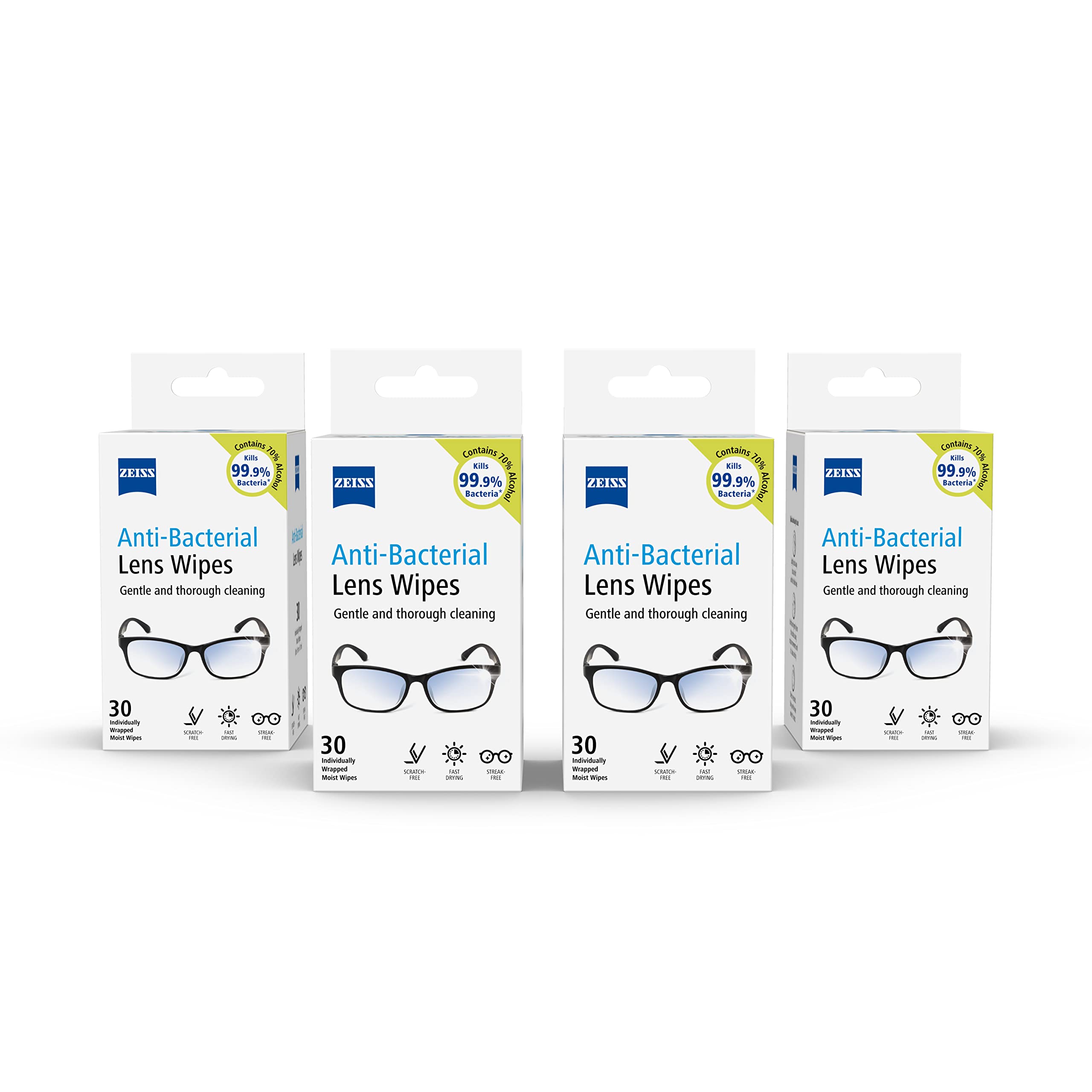 ZEISS Lens Wipes – 200 Ct, Individually Packed for Glasses & Cameras