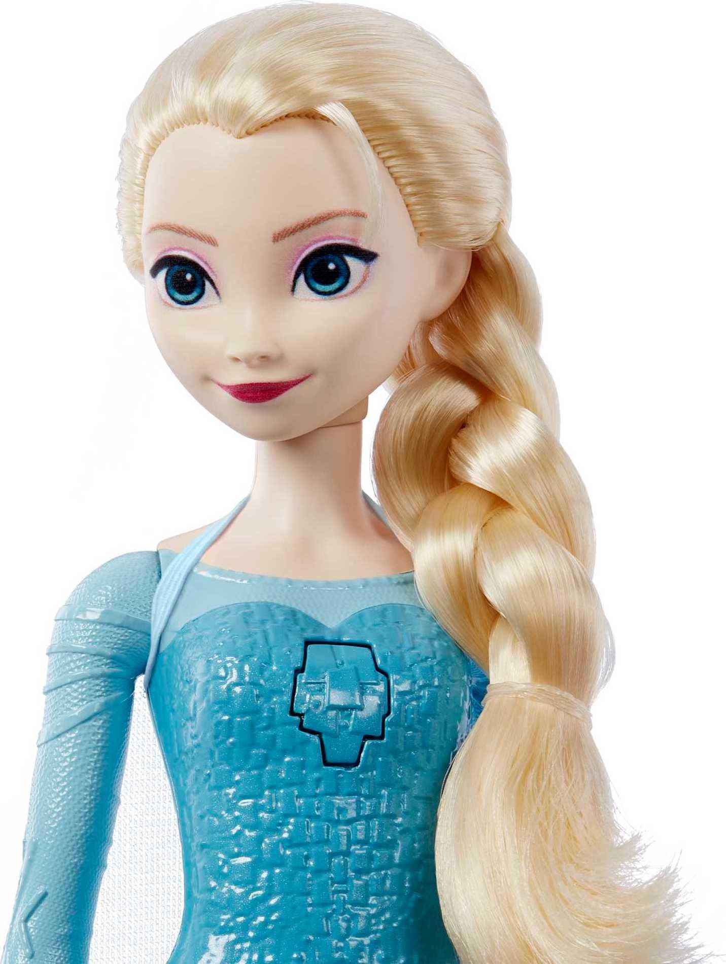 Disney Frozen Singing Elsa Doll, Frozen Elsa in Signature Clothing, Collectible Fashion Doll, Poseable Doll with Button that Sings "Let It Go" Song, Toys for Ages 3 and Up, English Version, HLW55