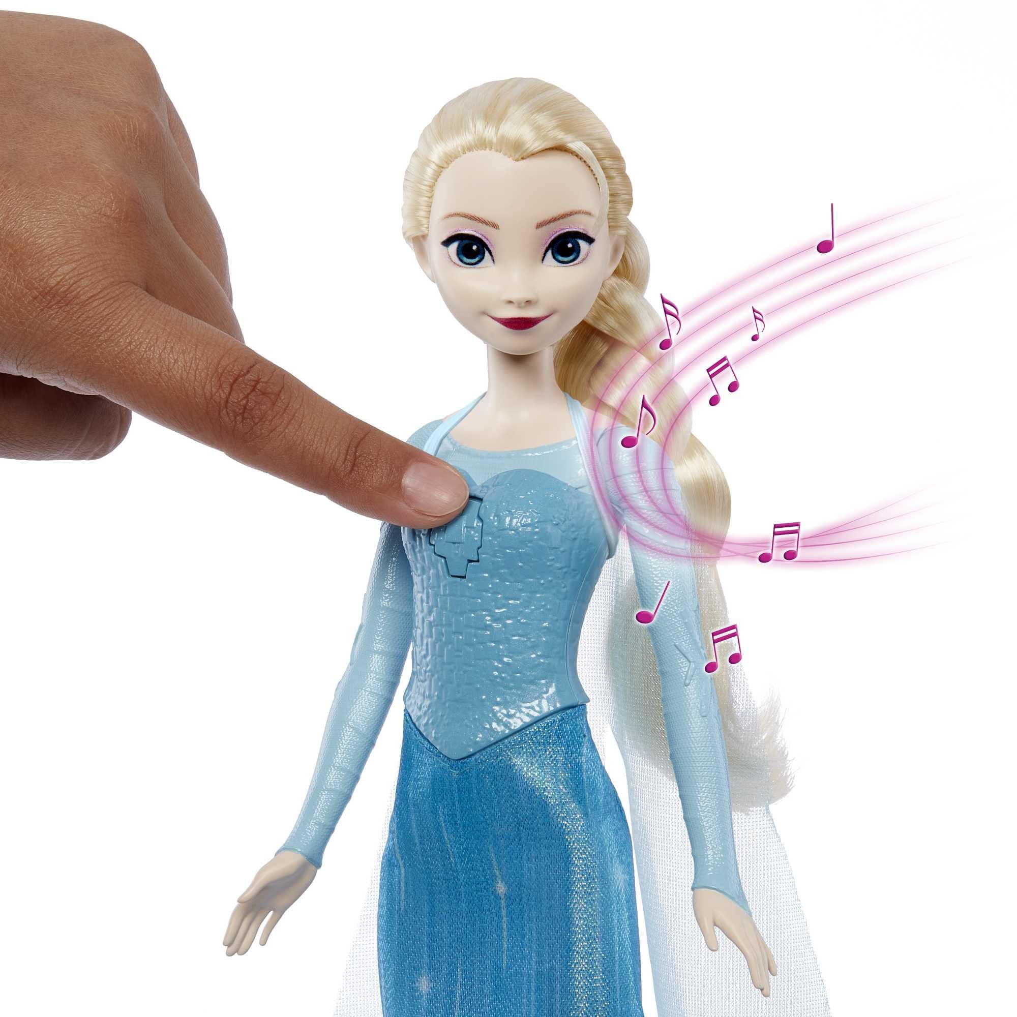 Disney Frozen Singing Elsa Doll, Frozen Elsa in Signature Clothing, Collectible Fashion Doll, Poseable Doll with Button that Sings "Let It Go" Song, Toys for Ages 3 and Up, English Version, HLW55