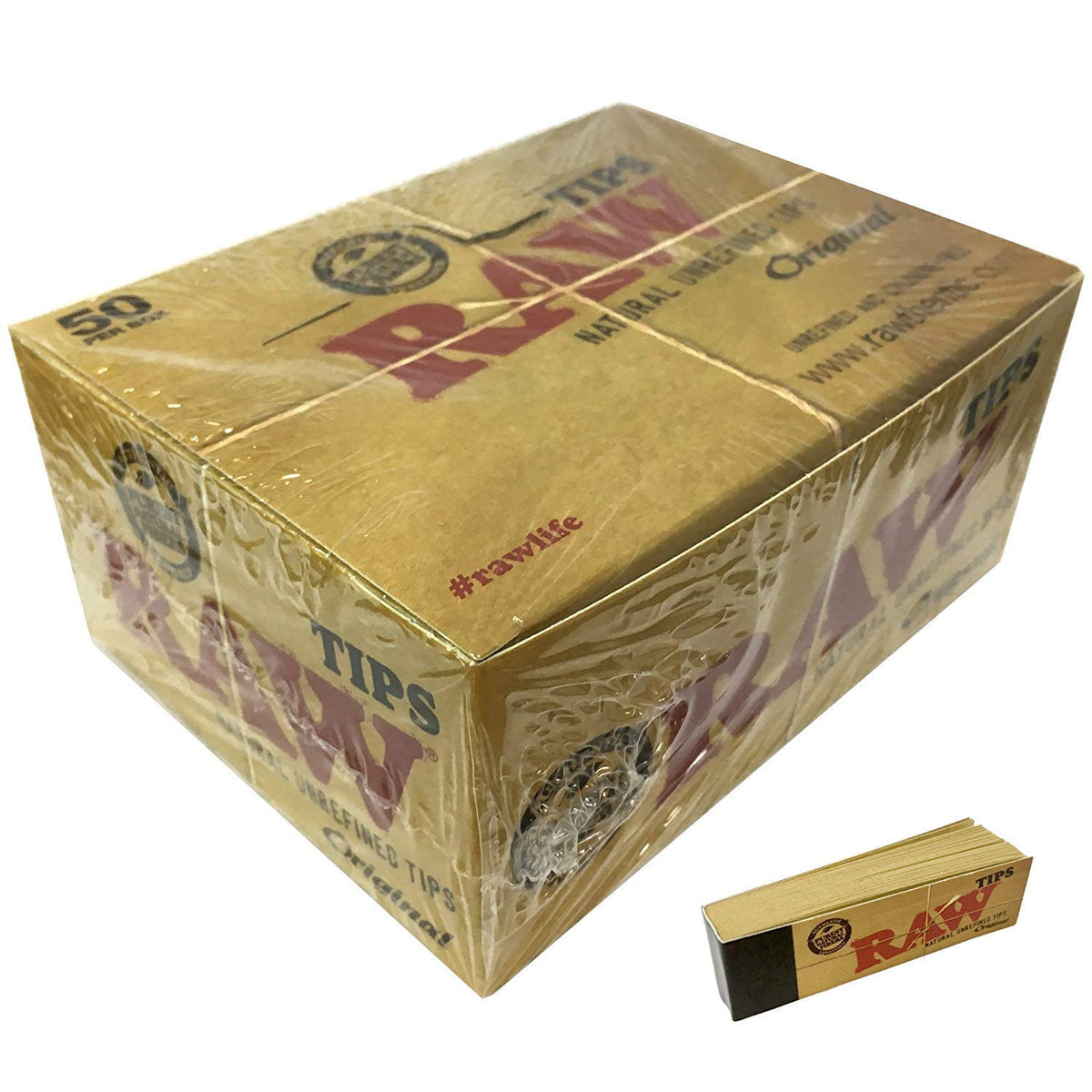Raw filter tips unbleached (50x50)