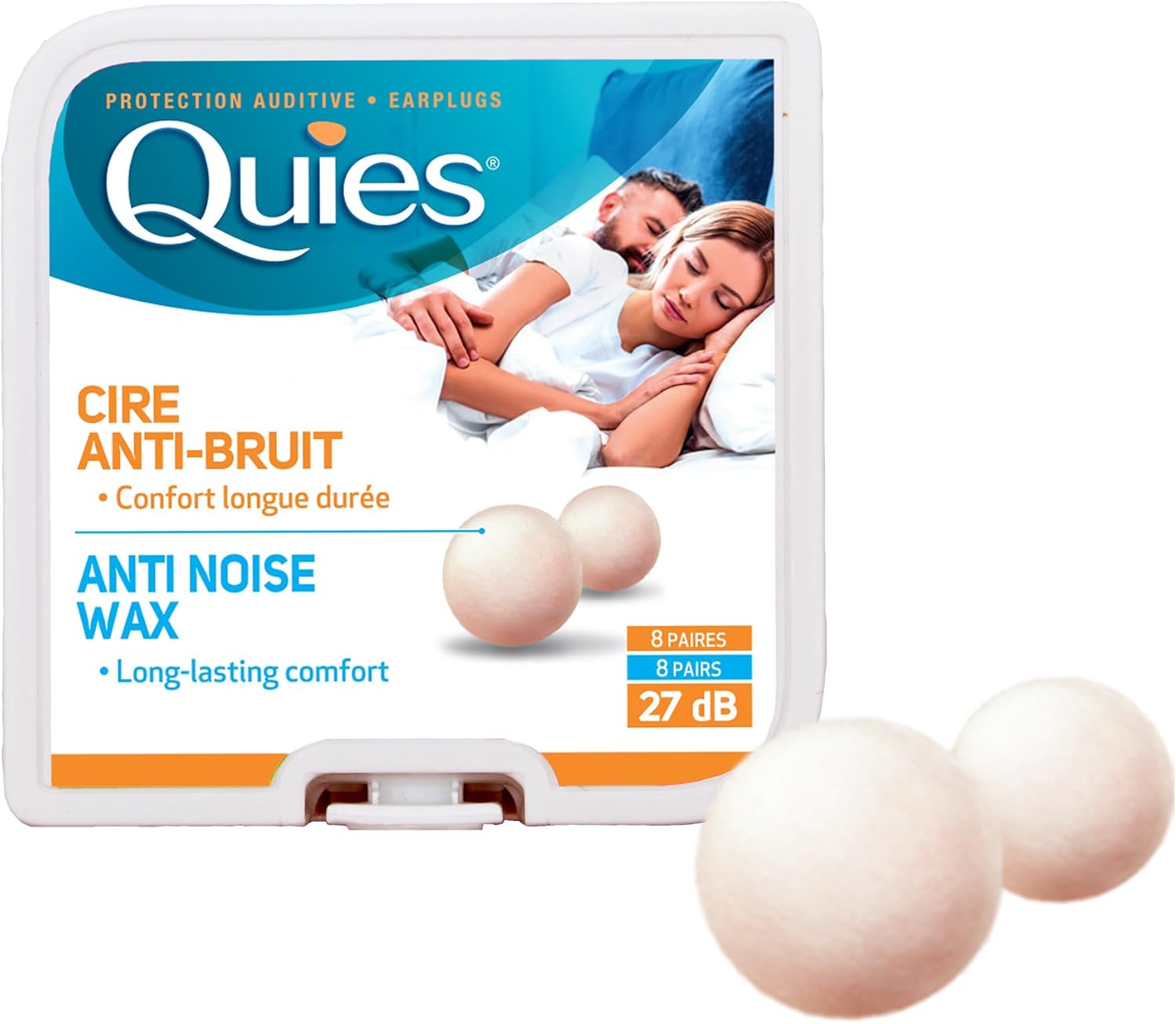 5 x Quies Wax Ear Plugs 8 Pairs Five packs - Super Deal by Quies