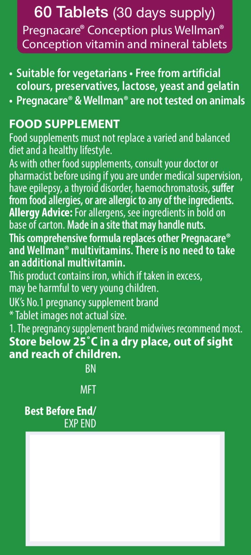 Pregnacare Conception Max – Prenatal Vitamins with Omega-3 DHA by Vitabiotics