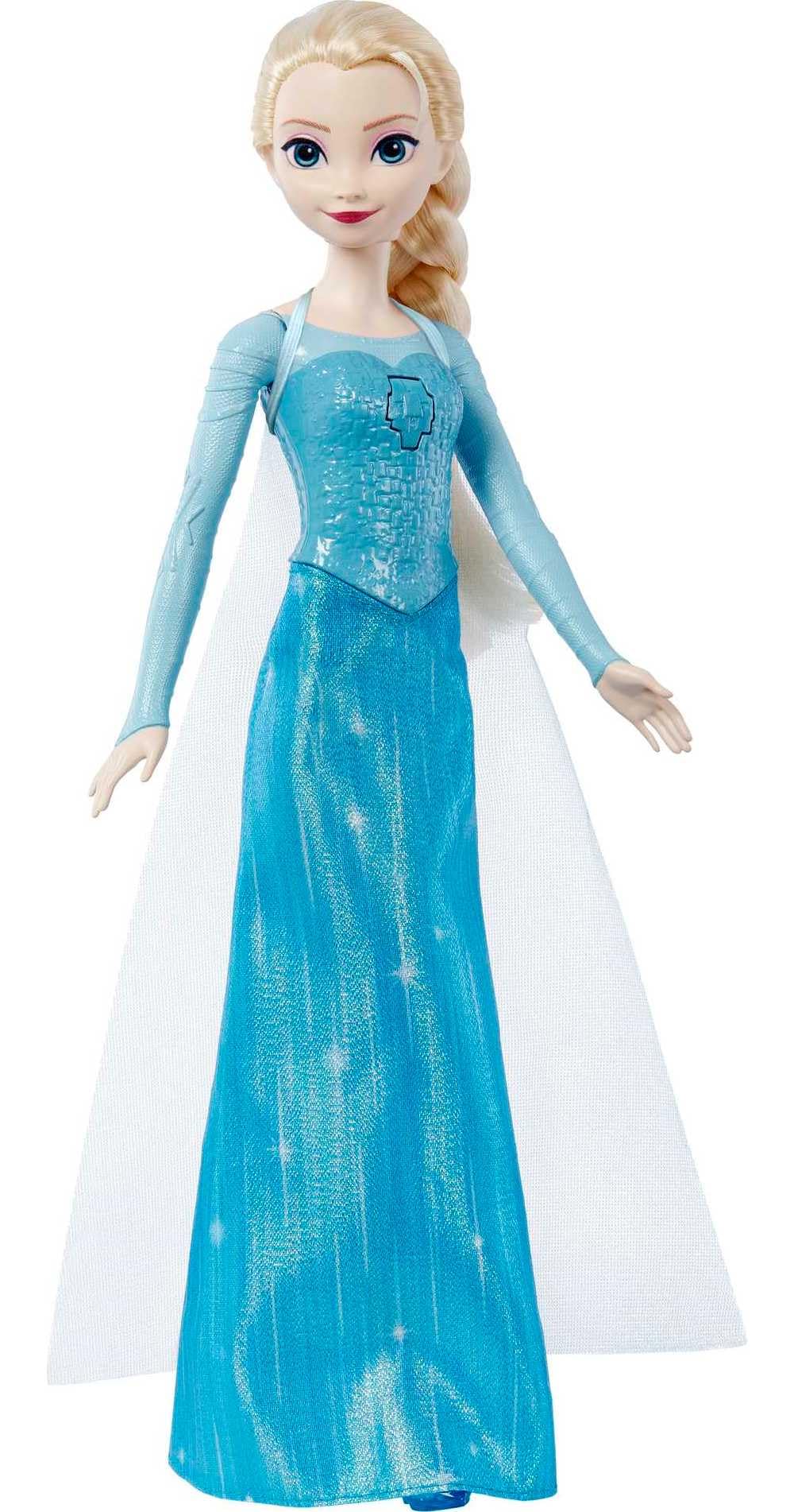 Disney Frozen Singing Elsa Doll, Frozen Elsa in Signature Clothing, Collectible Fashion Doll, Poseable Doll with Button that Sings "Let It Go" Song, Toys for Ages 3 and Up, English Version, HLW55