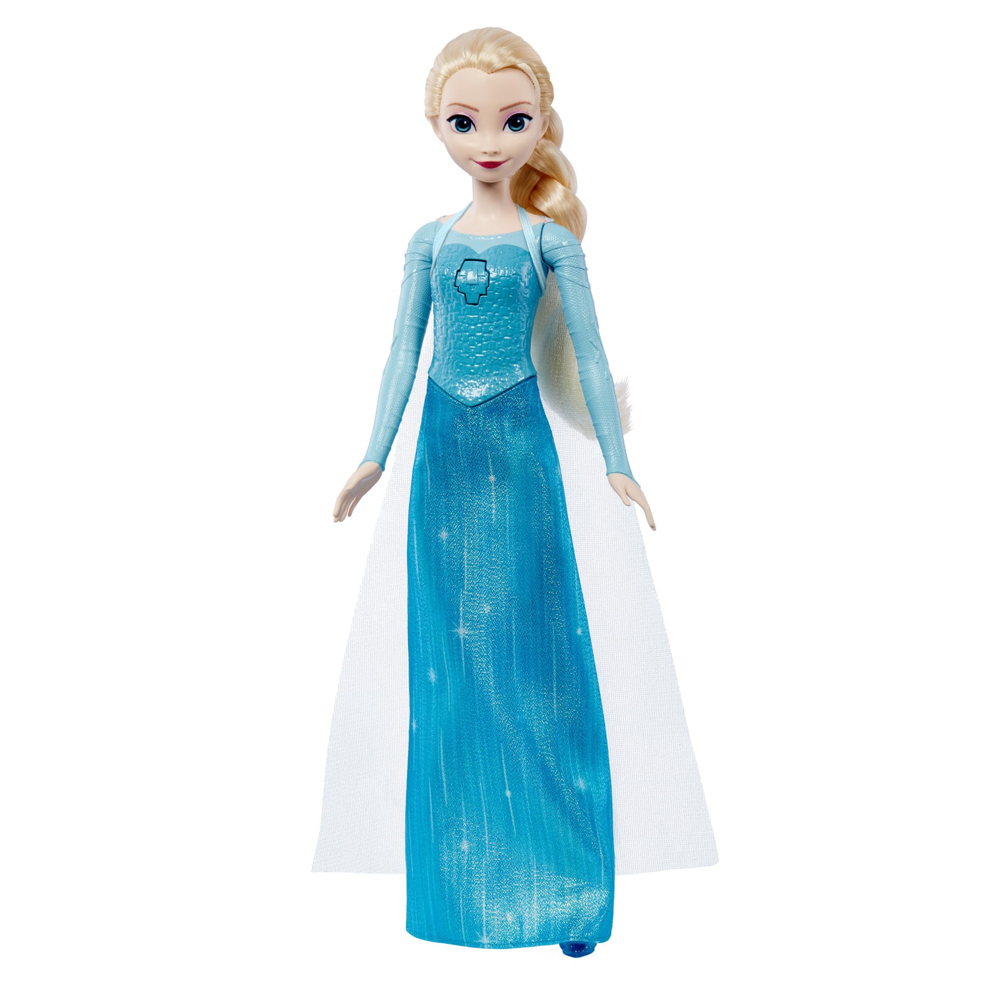 Disney Frozen Singing Elsa Doll, Frozen Elsa in Signature Clothing, Collectible Fashion Doll, Poseable Doll with Button that Sings "Let It Go" Song, Toys for Ages 3 and Up, English Version, HLW55