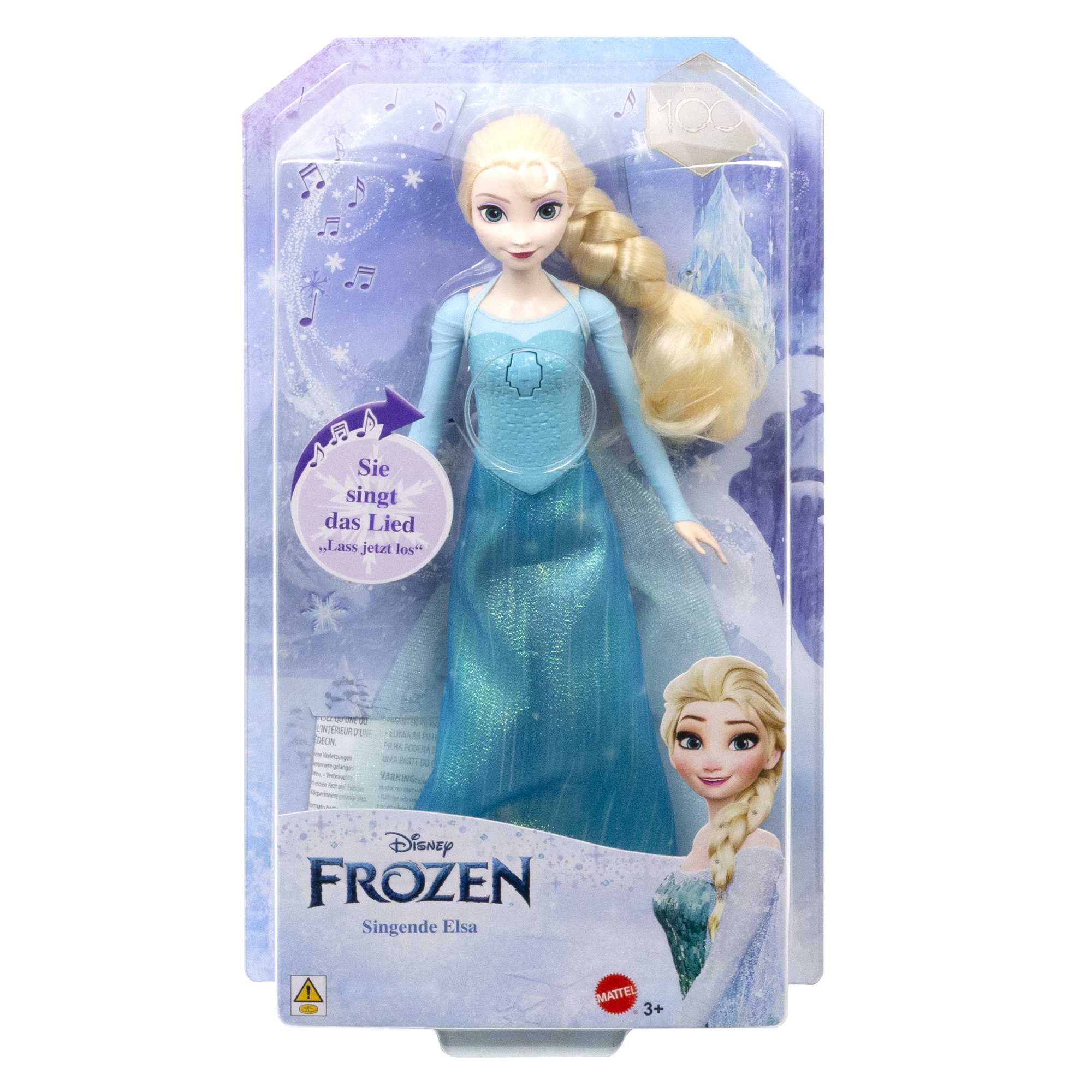 Disney Frozen Singing Elsa Doll, Frozen Elsa in Signature Clothing, Collectible Fashion Doll, Poseable Doll with Button that Sings "Let It Go" Song, Toys for Ages 3 and Up, English Version, HLW55