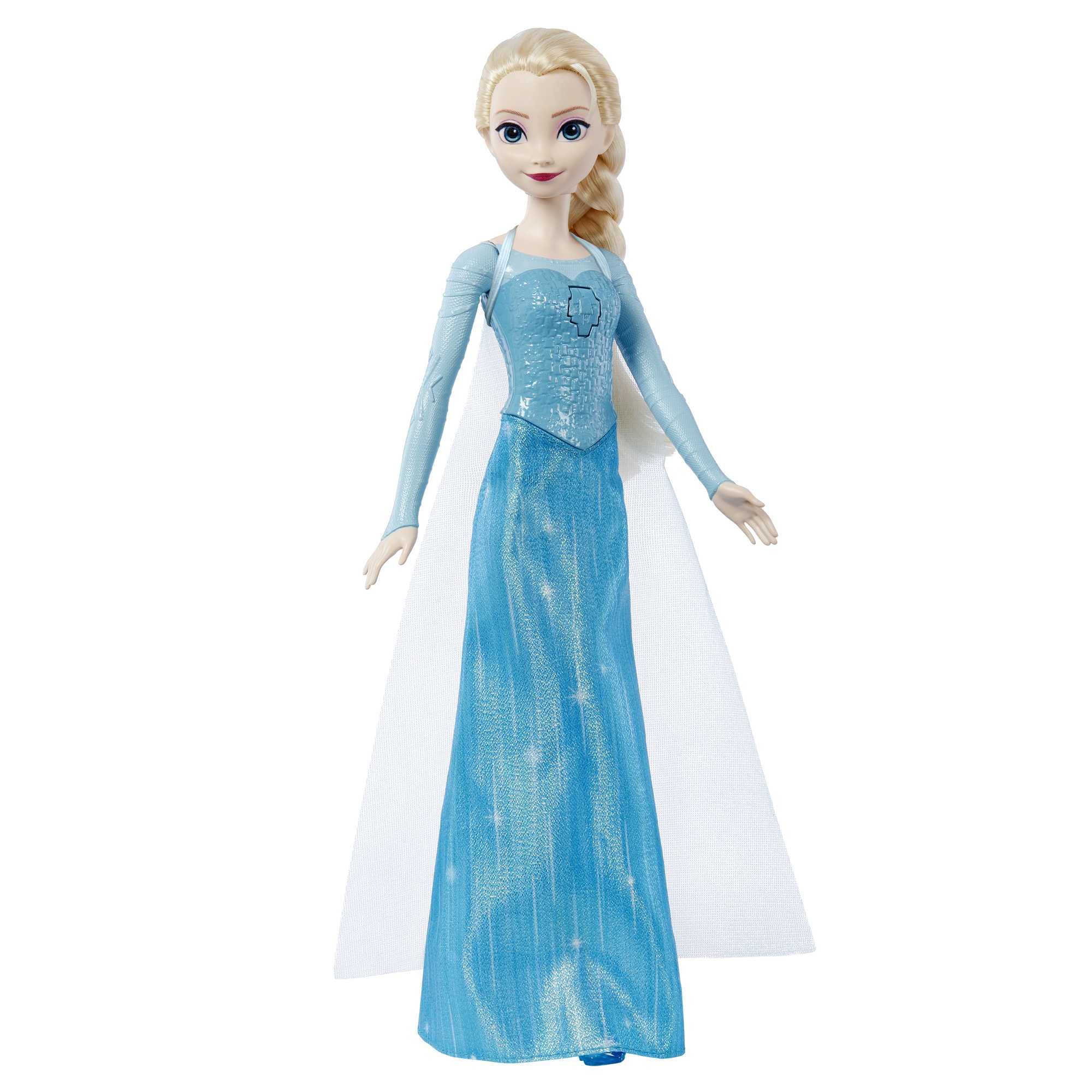 Disney Frozen Singing Elsa Doll, Frozen Elsa in Signature Clothing, Collectible Fashion Doll, Poseable Doll with Button that Sings "Let It Go" Song, Toys for Ages 3 and Up, English Version, HLW55