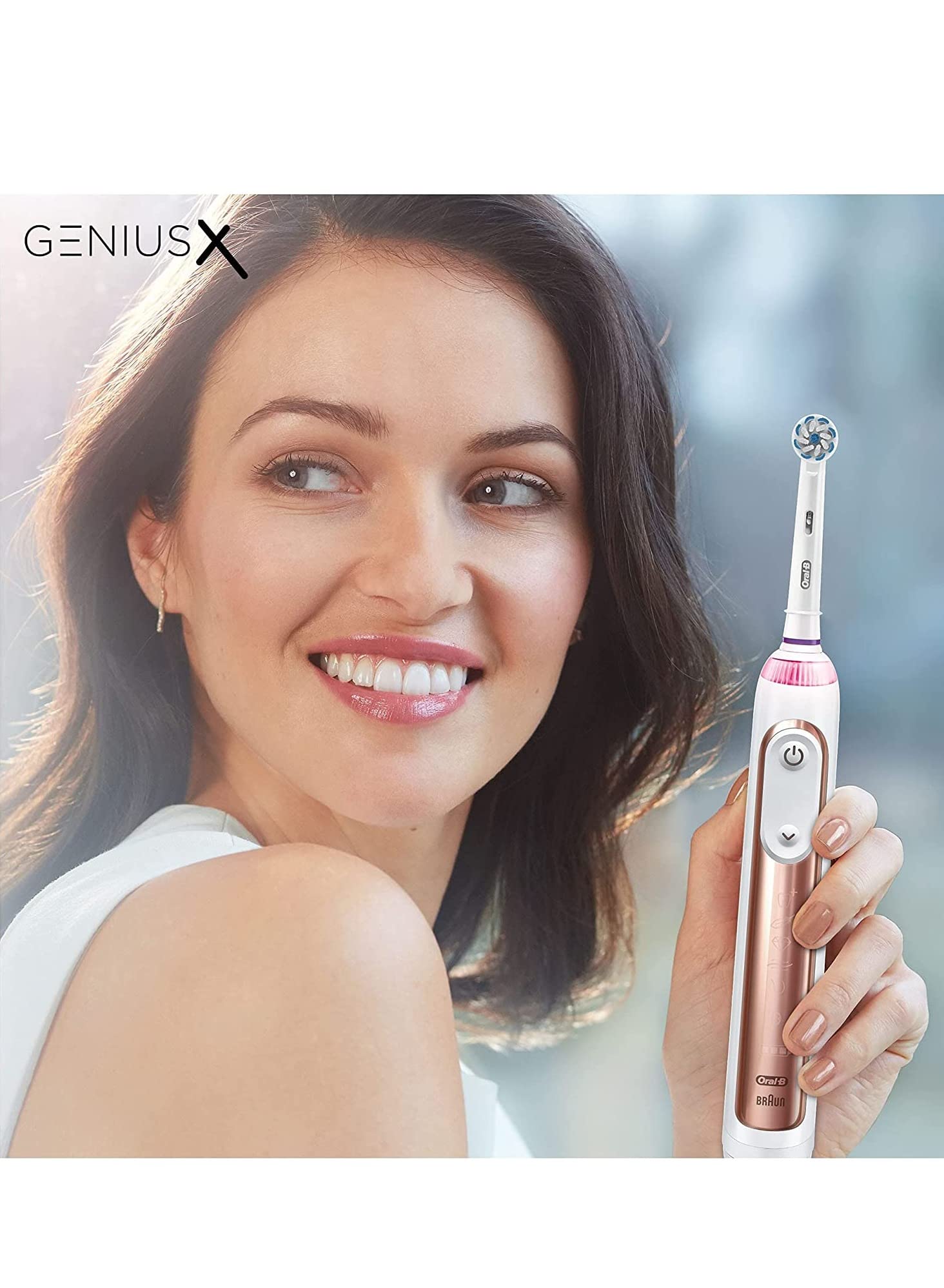 Oral-B Genius X AI Electric Toothbrush – Rose Gold, 6 Modes + Travel Case