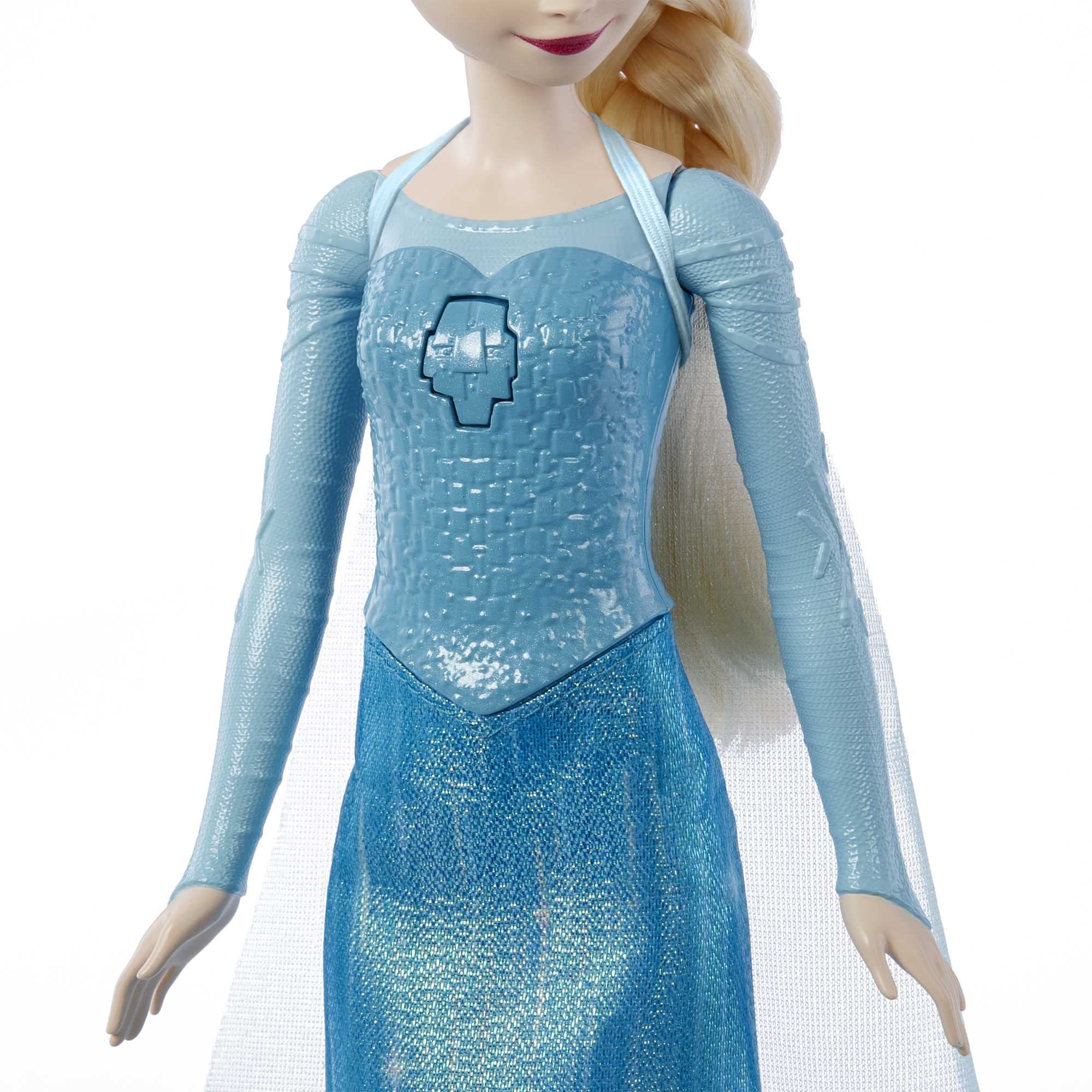 Disney Frozen Singing Elsa Doll, Frozen Elsa in Signature Clothing, Collectible Fashion Doll, Poseable Doll with Button that Sings "Let It Go" Song, Toys for Ages 3 and Up, English Version, HLW55