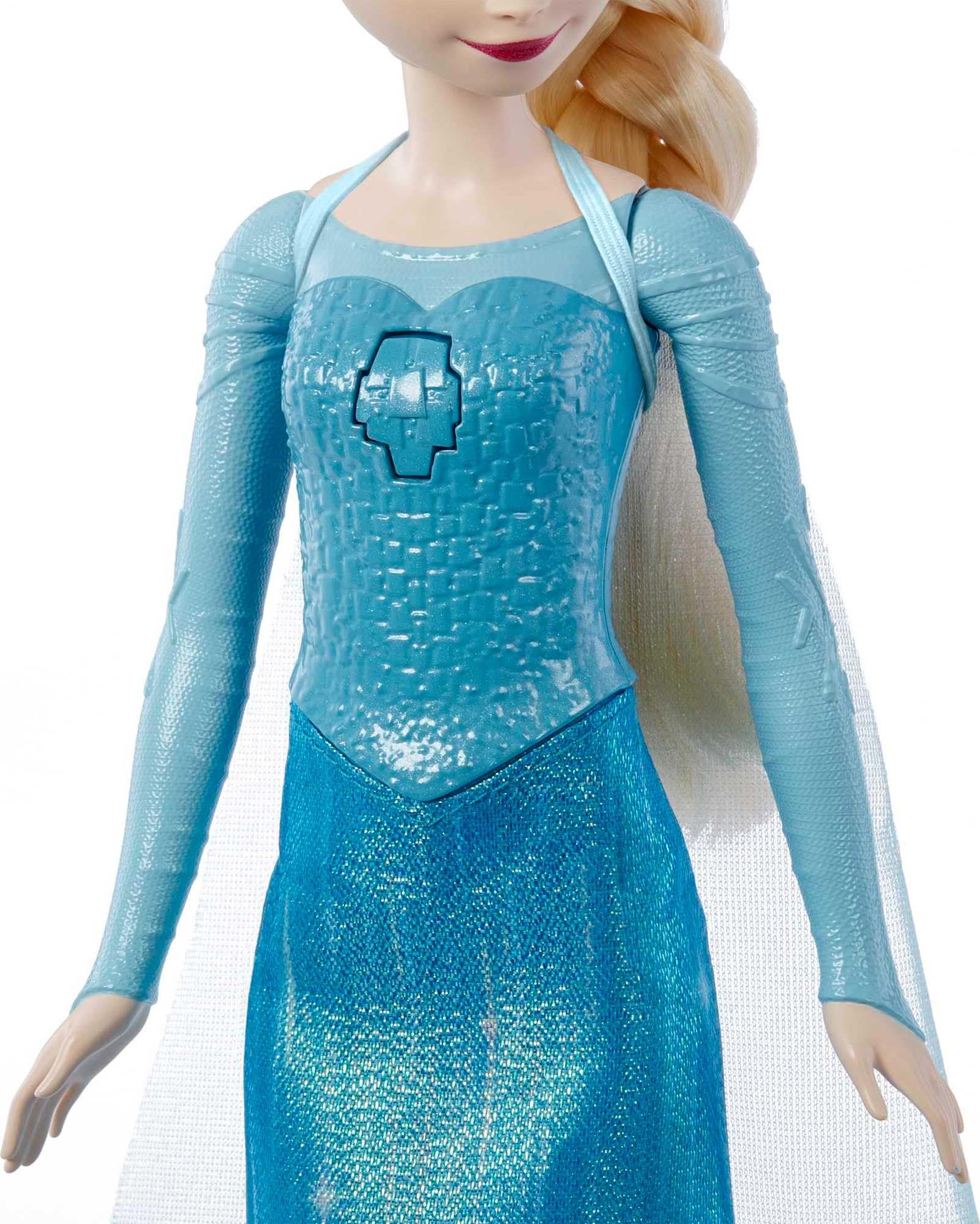 Disney Frozen Singing Elsa Doll, Frozen Elsa in Signature Clothing, Collectible Fashion Doll, Poseable Doll with Button that Sings "Let It Go" Song, Toys for Ages 3 and Up, English Version, HLW55