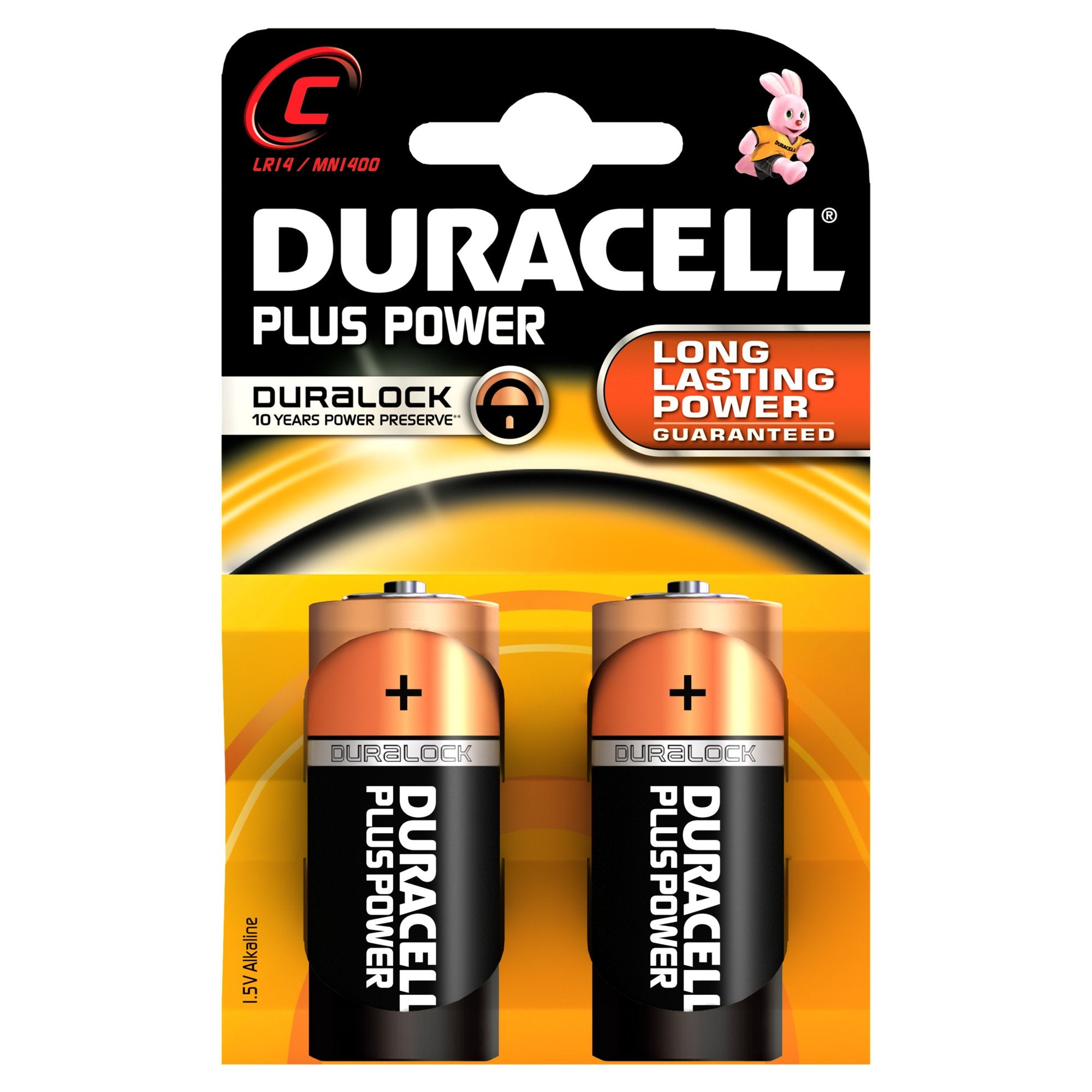 3140-Duracell MN1400, Plus Power Alkaline C Batteries LR14, 1.5 V, Pack of 2).