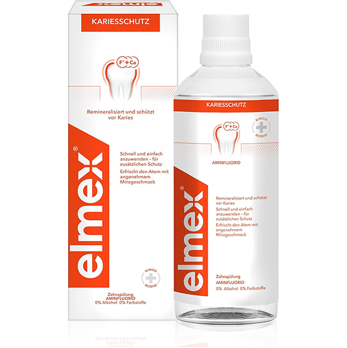 elmex Mouthwash Caries Protection 400 ml - Antibacterial Teeth Cleaning Without Alcohol Effectively Protects Against Caries