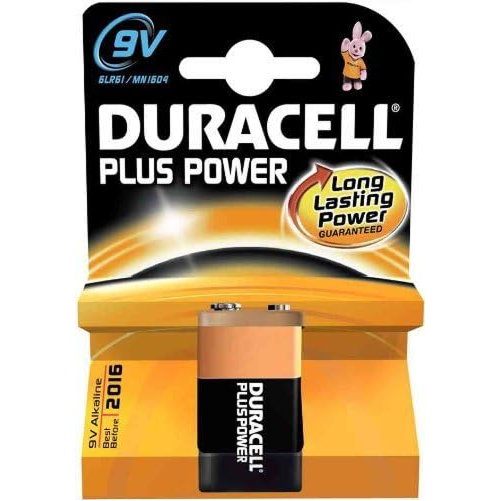 * DURACELL ALKALINE MN1604/6LR 61 9V BATTERY SIZE:6F22 RX22 006P PP3 9V DURACELL"PLUS"BATTERY