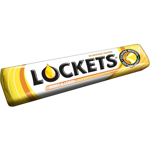 20 Packs of LOCKETS Honey&Lemon / Extra Strong / Cranberry & Blueberry with Menthol & Eucalyptol (Honey & Lemon) - VSTAR